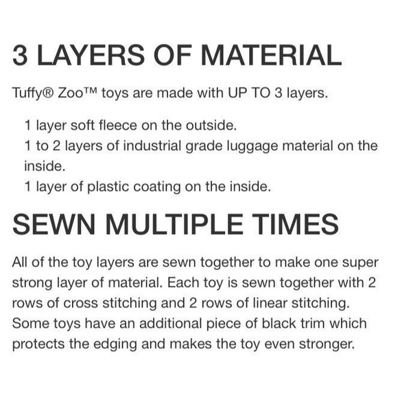 Tuffy Dog Toys ~ T-Z Elephant ~ Zoo Series ~ 15x10x8” ~ No Squeaker ~ Big Dogs - Picture 5 of 7